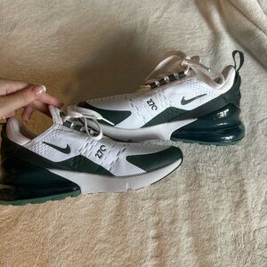 Nike Air Max 270 White and Dark Green Shoes
